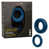 Link Up Optimum Blue Dual-Density Silicone Vibrating Enhancer and Ultra-Soft Textured Support Ring Cock Rings Vibrating